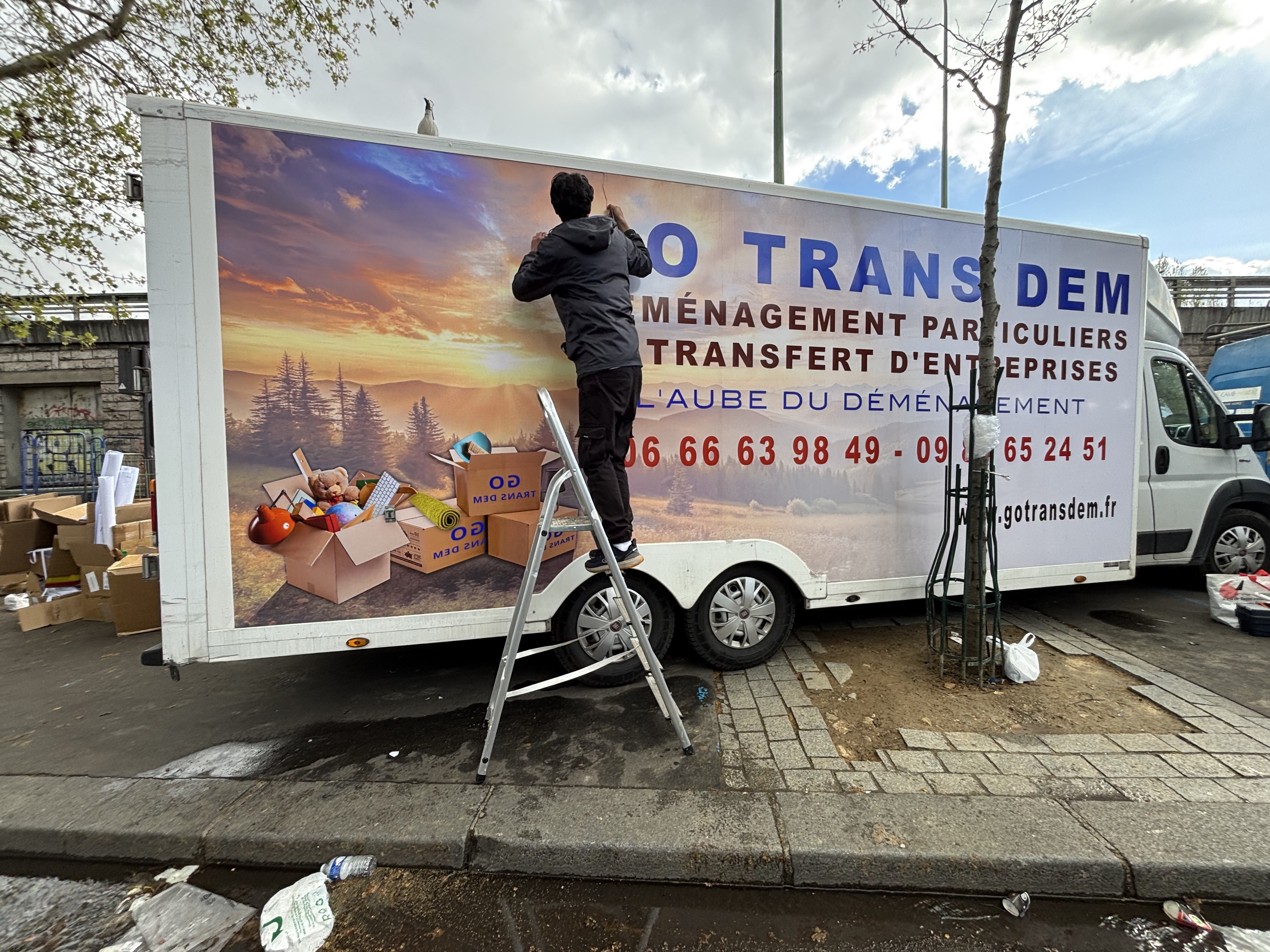 Publicité sur un camion