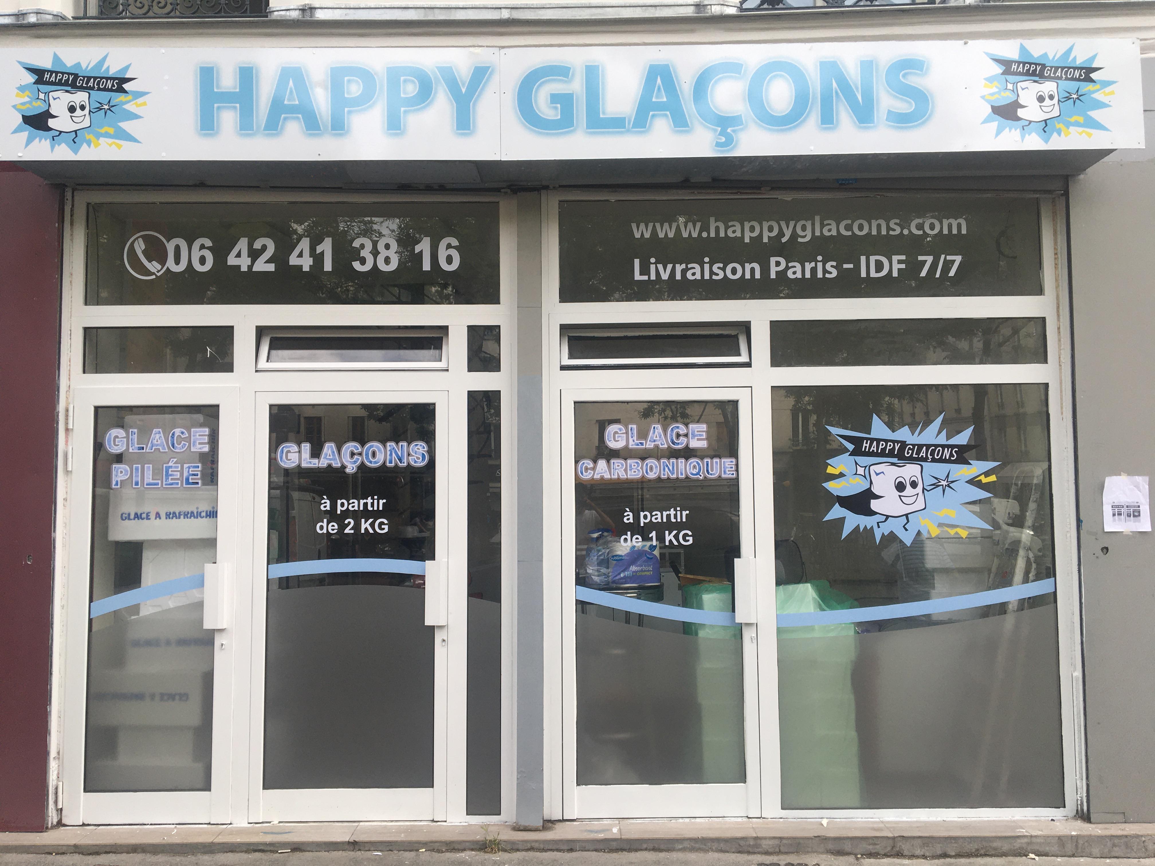 Adhésifs vitrines - Happy Glaçons
