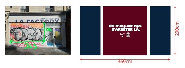 Habillage façade d’une boutique en couleurs de PSG image 2