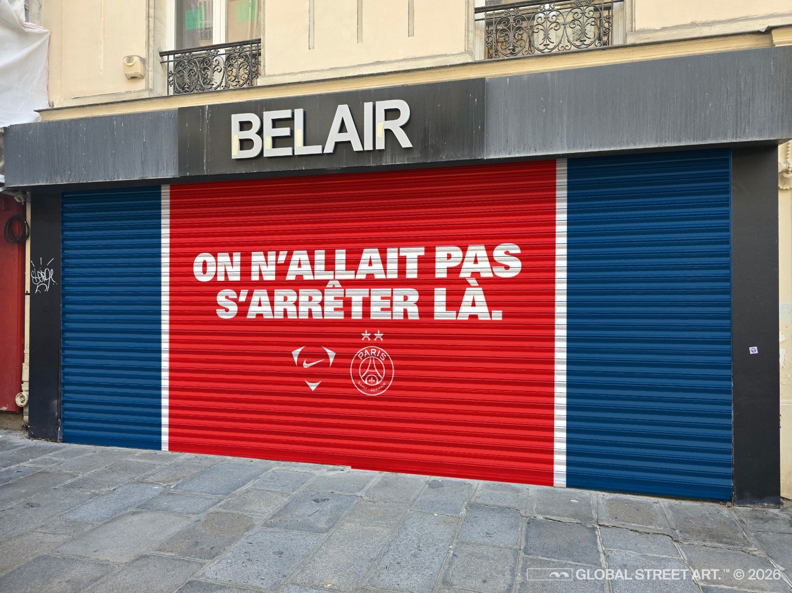 Habillage façade d’une boutique en couleurs de PSG image 11