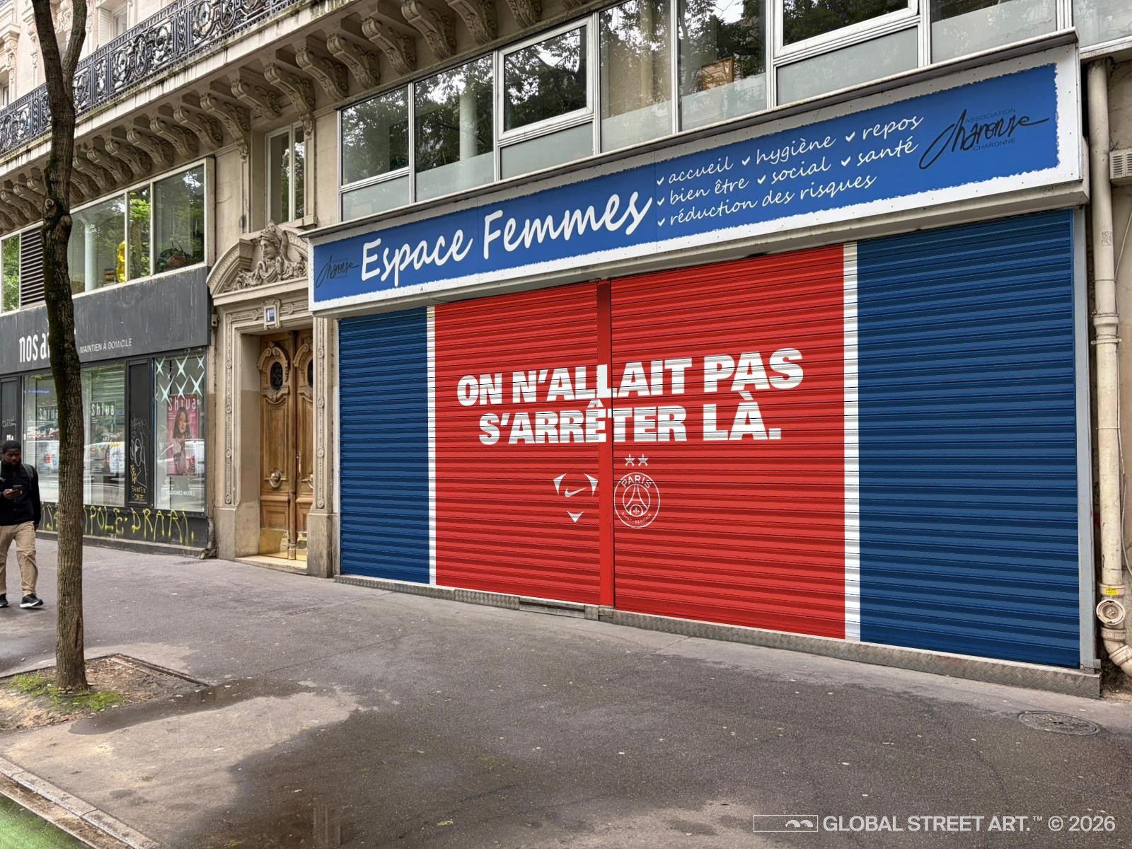 Habillage façade d’une boutique en couleurs de PSG image 12